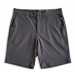 7Diamonds Momentum Performance Chino Shorts Mens 34 Gray 9” Stretch Golf